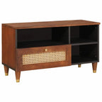 Meuble Tv Marron 80 X 33,5 X 46 Cm Bois De Mangue Massif - www.minichezmoi.com