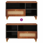 Meuble Tv Marron 80 X 33,5 X 46 Cm Bois De Mangue Massif - www.minichezmoi.com