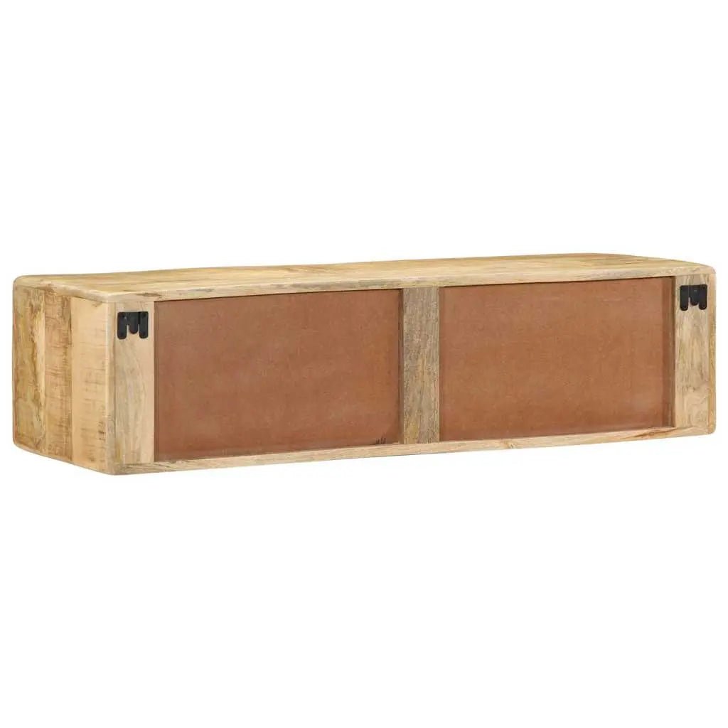 Meuble Tv Mural 100X32X25 Cm Bois Massif Manguier Brut - www.minichezmoi.com
