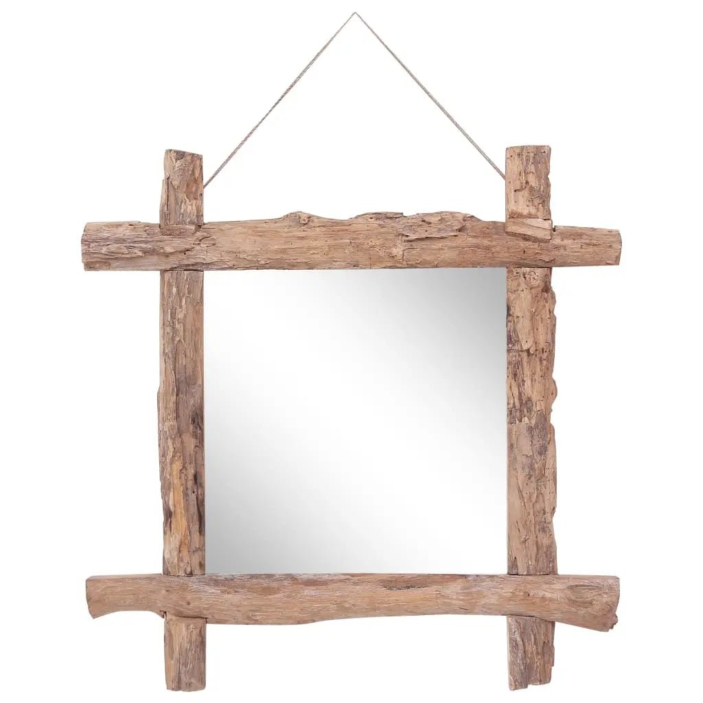 Miroir À Bûches 70X70 Cm Bois De Récupération Massif - www.minichezmoi.com