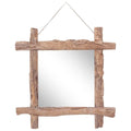 Miroir À Bûches 70X70 Cm Bois De Récupération Massif - www.minichezmoi.com