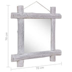 Miroir À Bûches 70X70 Cm Bois De Récupération Massif - www.minichezmoi.com