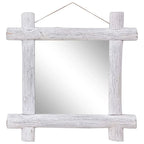 Miroir À Bûches 70X70 Cm Bois De Récupération Massif - www.minichezmoi.com