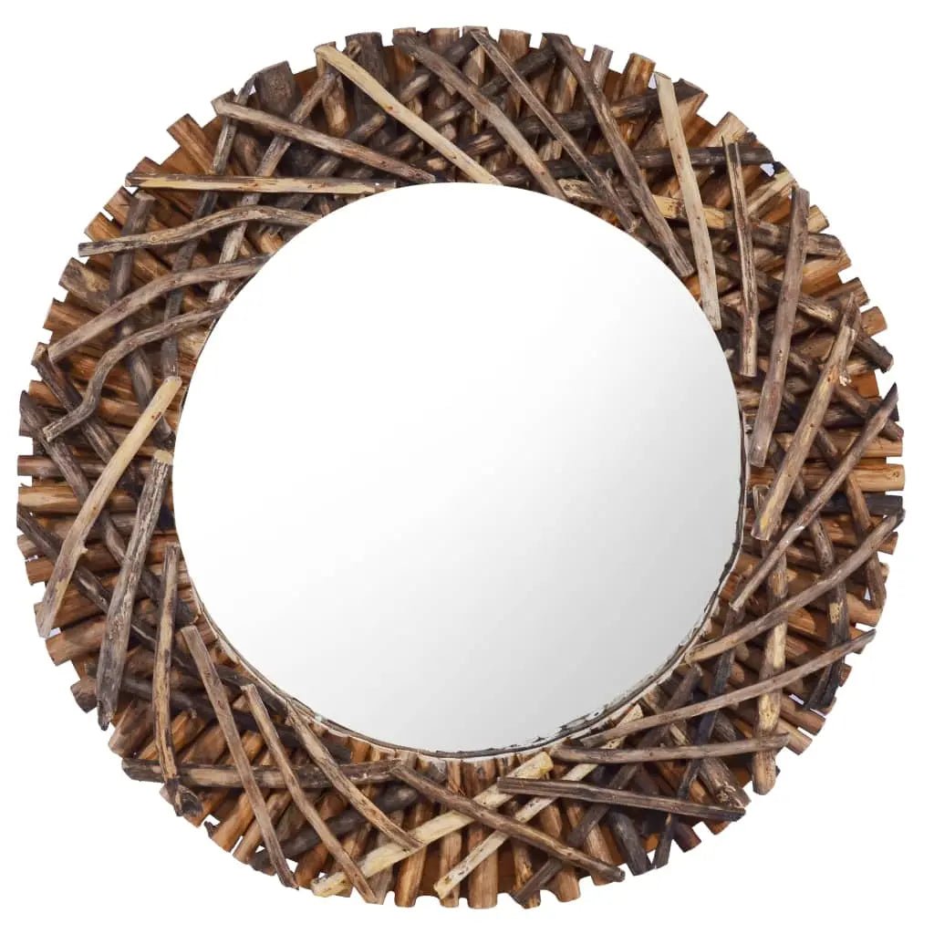 Miroir Mural 60 Cm Teck Rond - www.minichezmoi.com