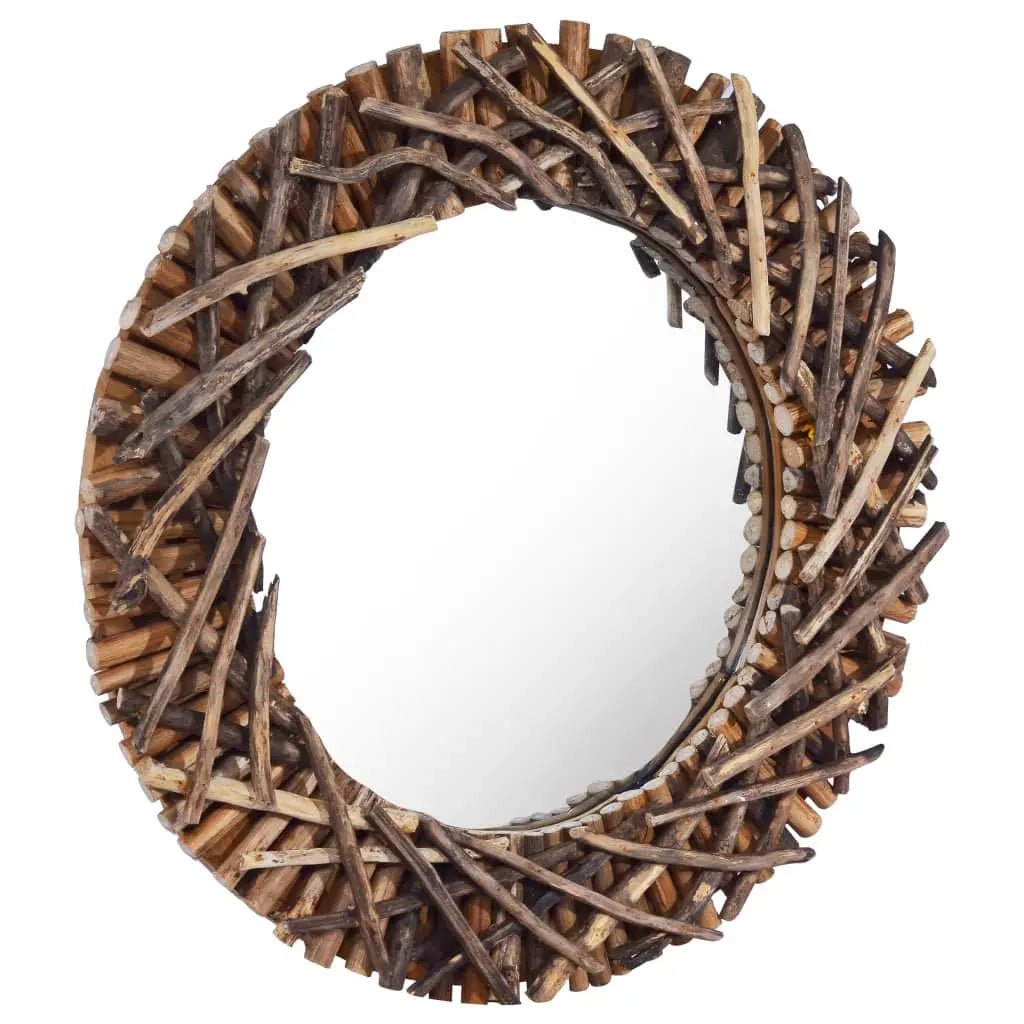 Miroir Mural 60 Cm Teck Rond - www.minichezmoi.com