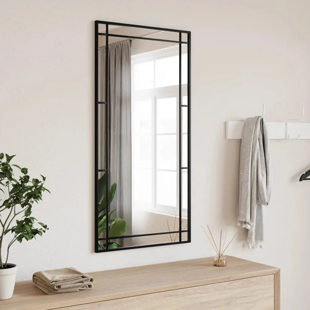 Miroir Mural Noir Rectangulaire Fer - www.minichezmoi.com