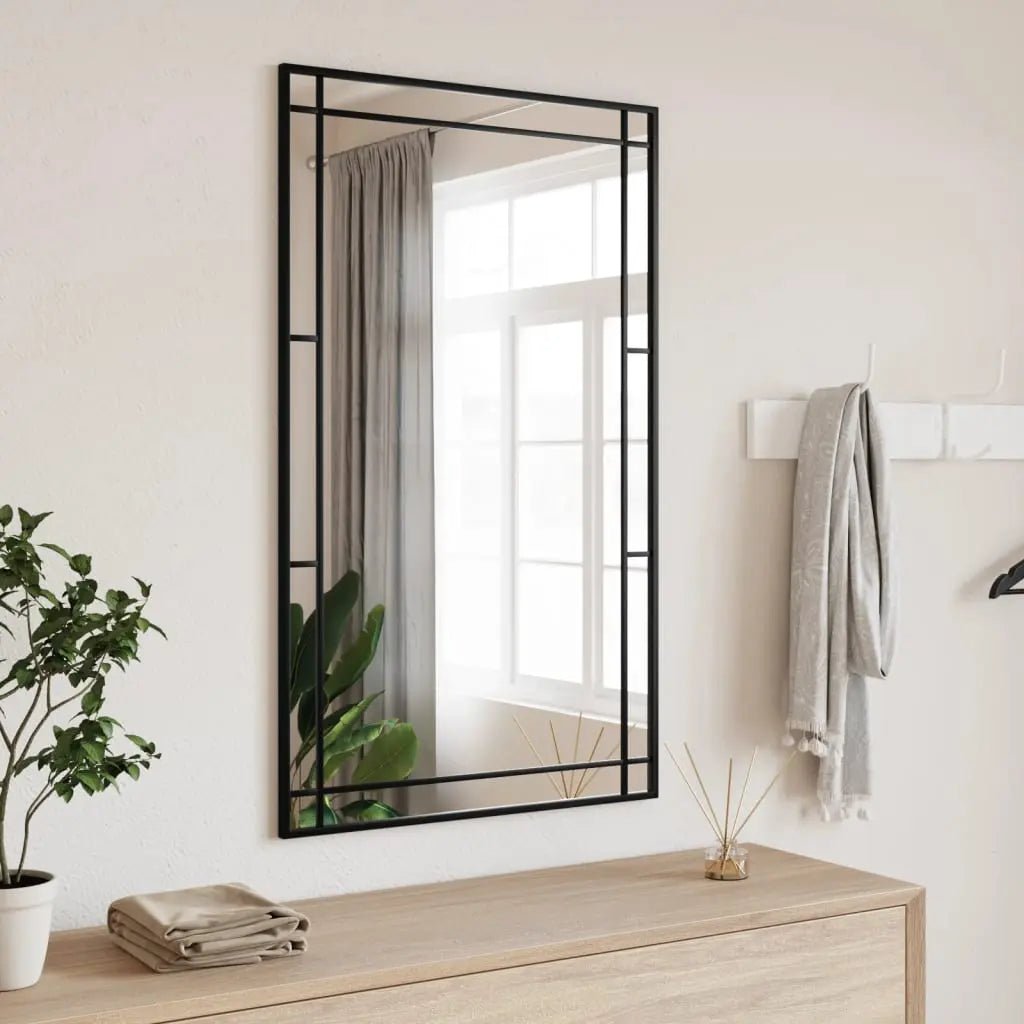 Miroir Mural Noir Rectangulaire Fer - www.minichezmoi.com
