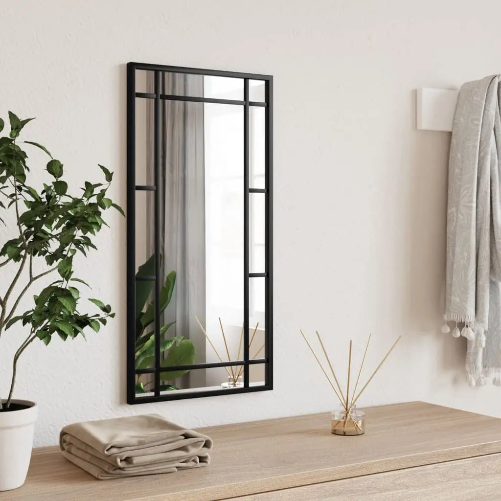 Miroir Mural Noir Rectangulaire Fer - www.minichezmoi.com