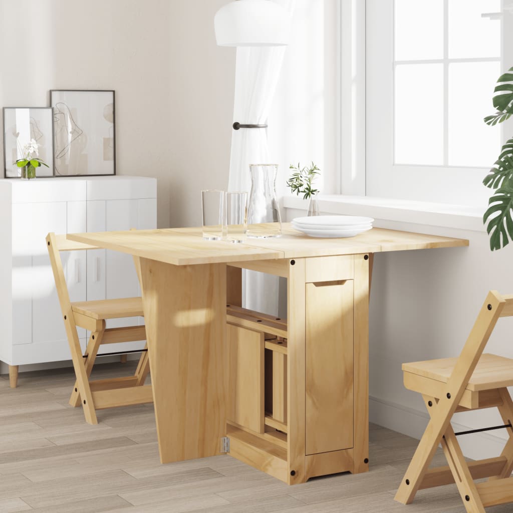 Table À Manger Papillon Pliable Corona Cire Marron Bois De Pin - www.minichezmoi.com