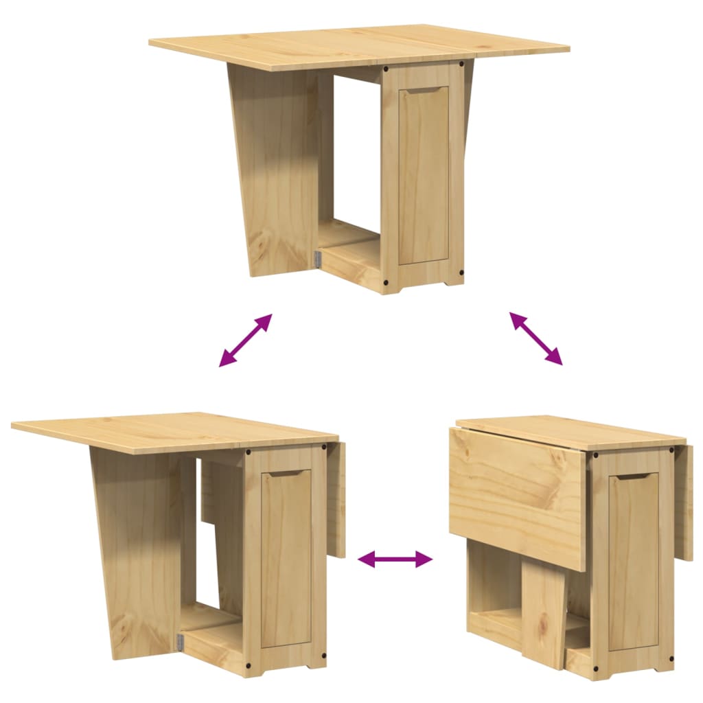 Table À Manger Papillon Pliable Corona Cire Marron Bois De Pin - www.minichezmoi.com