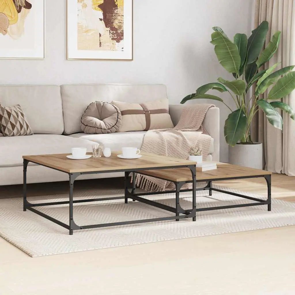 Table Basse 2 Pcs Bois Robuste - www.minichezmoi.com