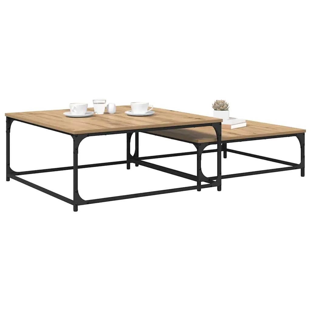 Table Basse 2 Pcs Bois Robuste - www.minichezmoi.com