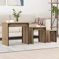 Table Basse 3 Pcs Bois Robuste - www.minichezmoi.com