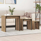 Table Basse 3 Pcs Bois Robuste - www.minichezmoi.com