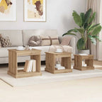 Table Basse 3 Pcs Bois Robuste - www.minichezmoi.com