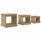 Table Basse 3 Pcs Bois Robuste - www.minichezmoi.com