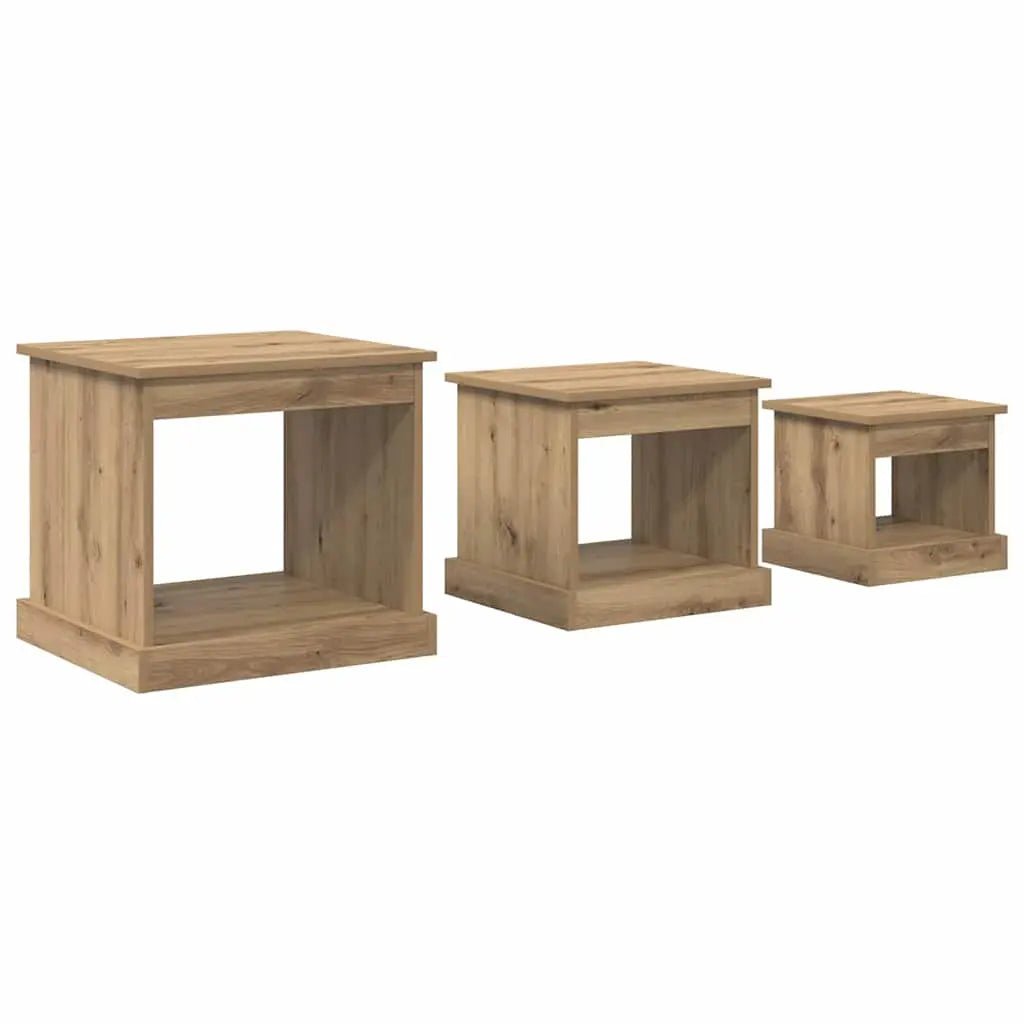Table Basse 3 Pcs Bois Robuste - www.minichezmoi.com
