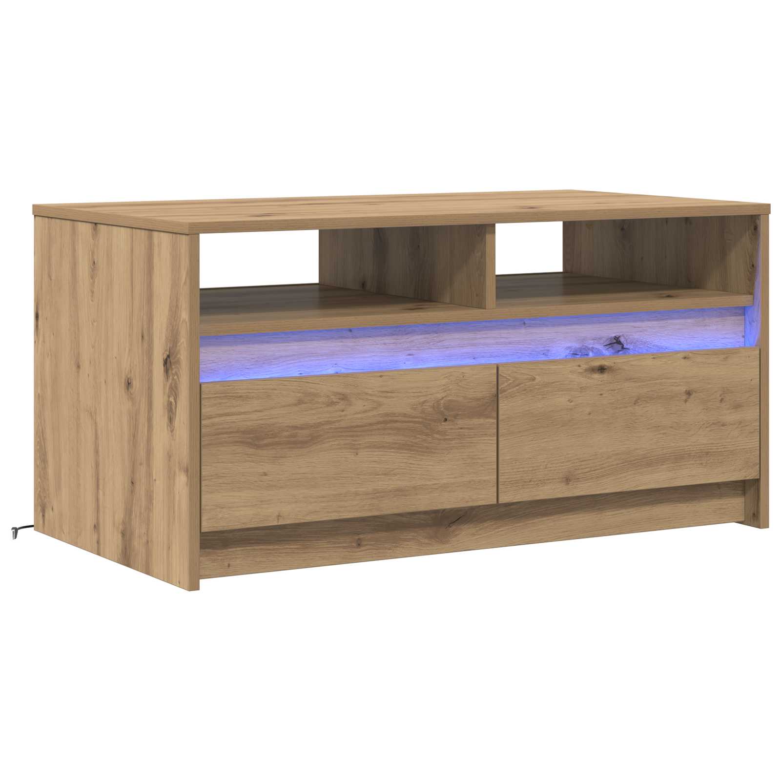 Table Basse Chêne Artisan 90 X 50 X 45 Cm Bois Robuste - www.minichezmoi.com