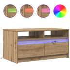 Table Basse Chêne Artisan 90 X 50 X 45 Cm Bois Robuste - www.minichezmoi.com