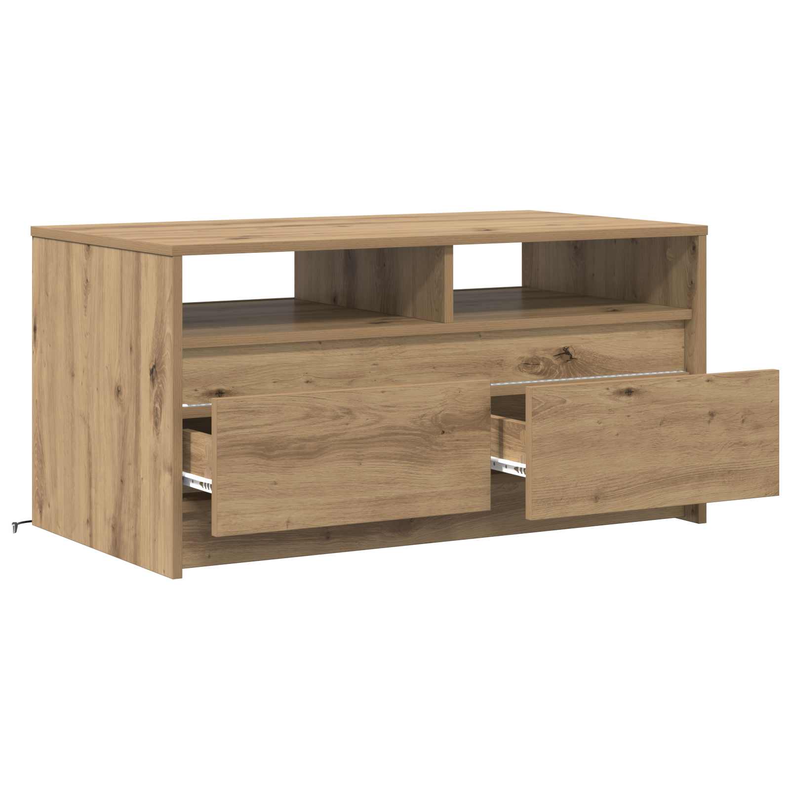 Table Basse Chêne Artisan 90 X 50 X 45 Cm Bois Robuste - www.minichezmoi.com