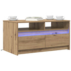Table Basse Chêne Artisan 90 X 50 X 45 Cm Bois Robuste - www.minichezmoi.com