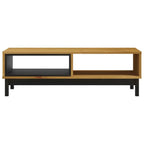 Table Basse Flam 100X50X32,5 Cm Bois De Pin Massif Vert Et Blanc - www.minichezmoi.com