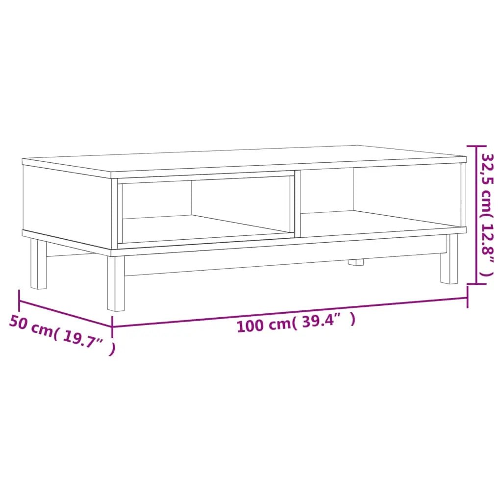 Table Basse Flam 100X50X32,5 Cm Bois De Pin Massif Vert Et Blanc - www.minichezmoi.com