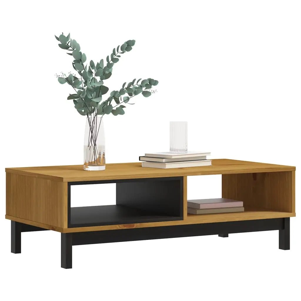Table Basse Flam 100X50X32,5 Cm Bois De Pin Massif Vert Et Blanc - www.minichezmoi.com