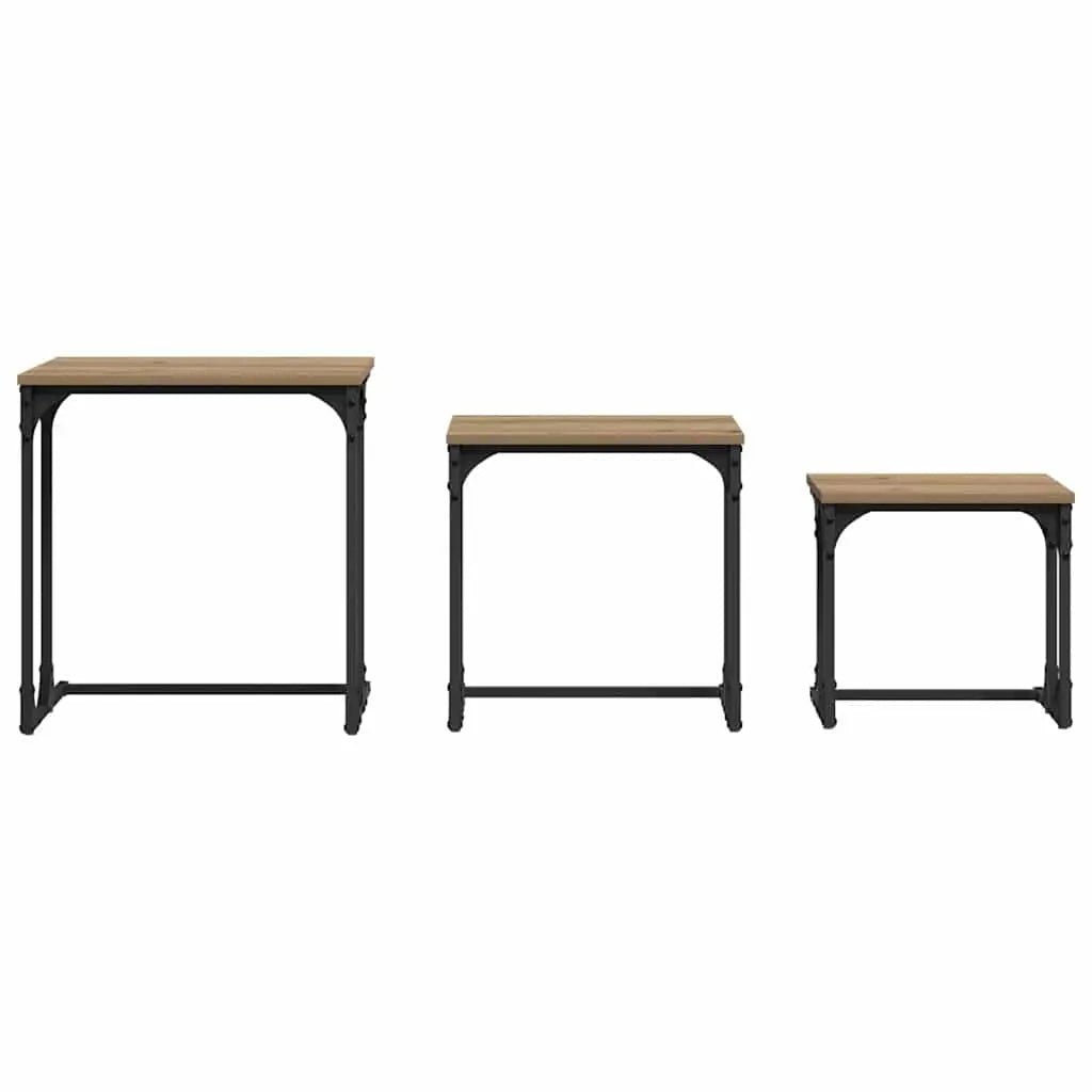 Table Basse Gigogne 3 Pcs Bois Robuste - www.minichezmoi.com