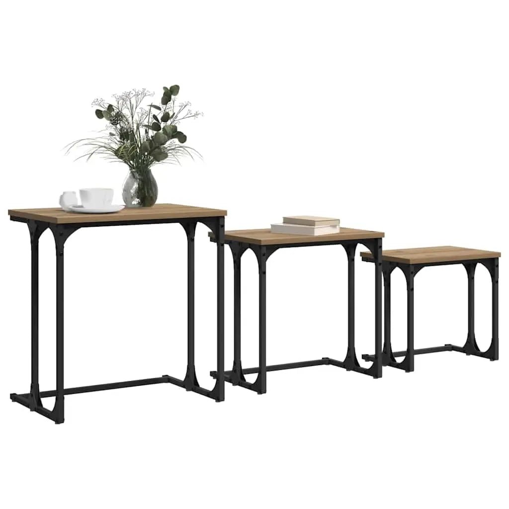 Table Basse Gigogne 3 Pcs Bois Robuste - www.minichezmoi.com