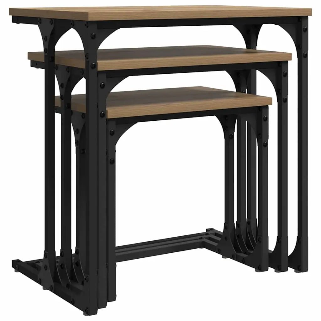 Table Basse Gigogne 3 Pcs Bois Robuste - www.minichezmoi.com