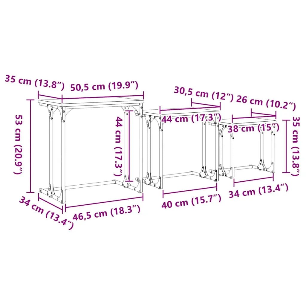Table Basse Gigogne 3 Pcs Bois Robuste - www.minichezmoi.com