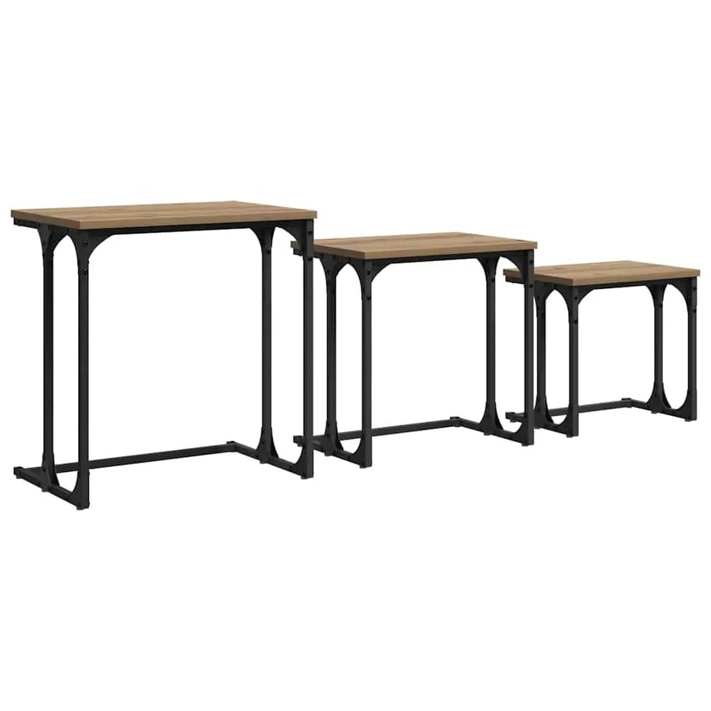 Table Basse Gigogne 3 Pcs Bois Robuste - www.minichezmoi.com