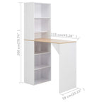 Table De Bar Avec Armoire Blanc 115X59X200 Cm - www.minichezmoi.com