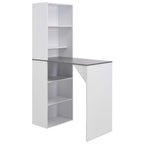 Table De Bar Avec Armoire Blanc 115X59X200 Cm - www.minichezmoi.com
