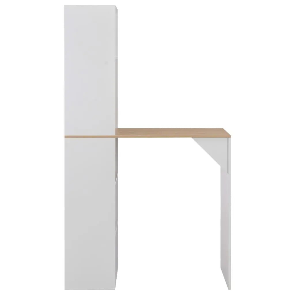 Table De Bar Avec Armoire Blanc 115X59X200 Cm - www.minichezmoi.com