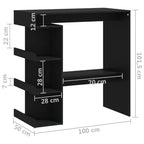 Table De Bar Avec Étagère De Rangement Bois D'ingénierie - www.minichezmoi.com