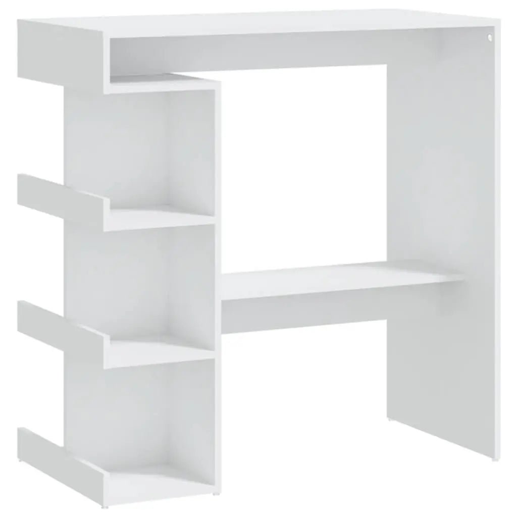 Table De Bar Avec Étagère De Rangement Bois D'ingénierie - www.minichezmoi.com