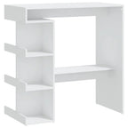 Table De Bar Avec Étagère De Rangement Bois D'ingénierie - www.minichezmoi.com