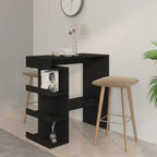 Table De Bar Avec Étagère De Rangement Bois D'ingénierie - www.minichezmoi.com