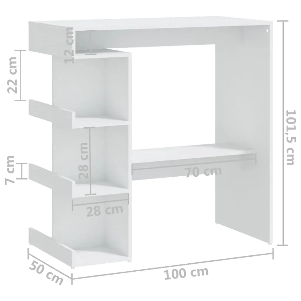 Table De Bar Avec Étagère De Rangement Bois D'ingénierie - www.minichezmoi.com