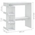 Table De Bar Avec Étagère De Rangement Bois D'ingénierie - www.minichezmoi.com