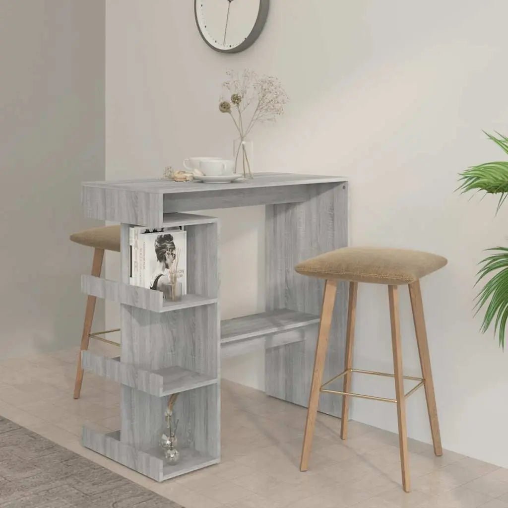 Table De Bar Et Étagère De Rangement 100X50X101,5Cm - www.minichezmoi.com