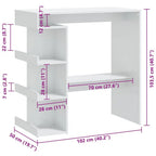 Table De Bar Étagère De Rangement 100X50X101,5Cm - www.minichezmoi.com