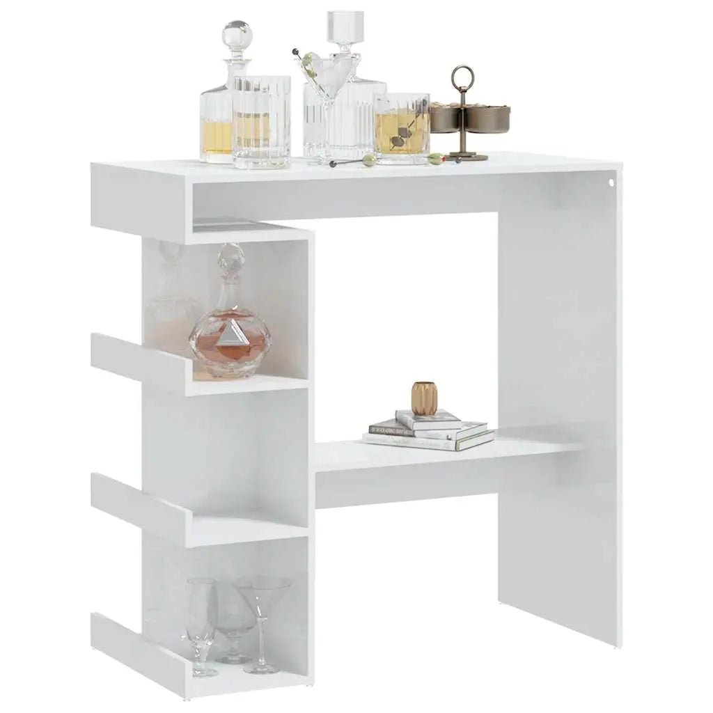 Table De Bar Étagère De Rangement 100X50X101,5Cm - www.minichezmoi.com
