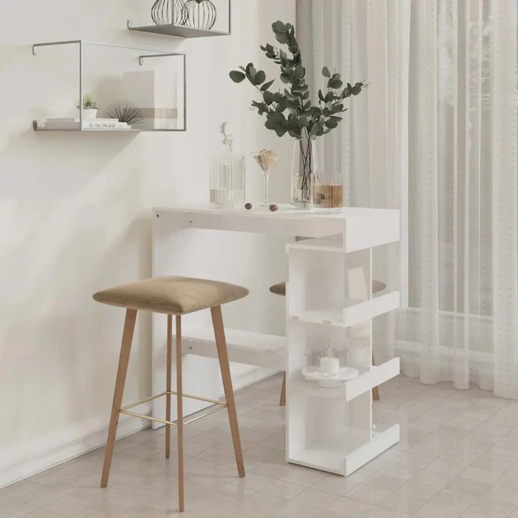 Table De Bar Étagère De Rangement 100X50X101,5Cm - www.minichezmoi.com