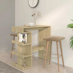 Table De Bar Étagère De Rangement Bois Ingénierie - www.minichezmoi.com