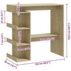 Table De Bar Étagère De Rangement Bois Ingénierie - www.minichezmoi.com
