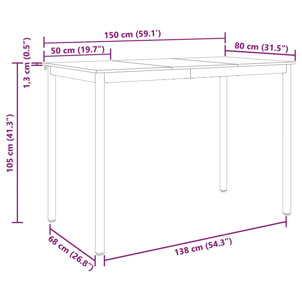 Table De Salle À Manger / Table De Repas Bois D'ingénierie - www.minichezmoi.com
