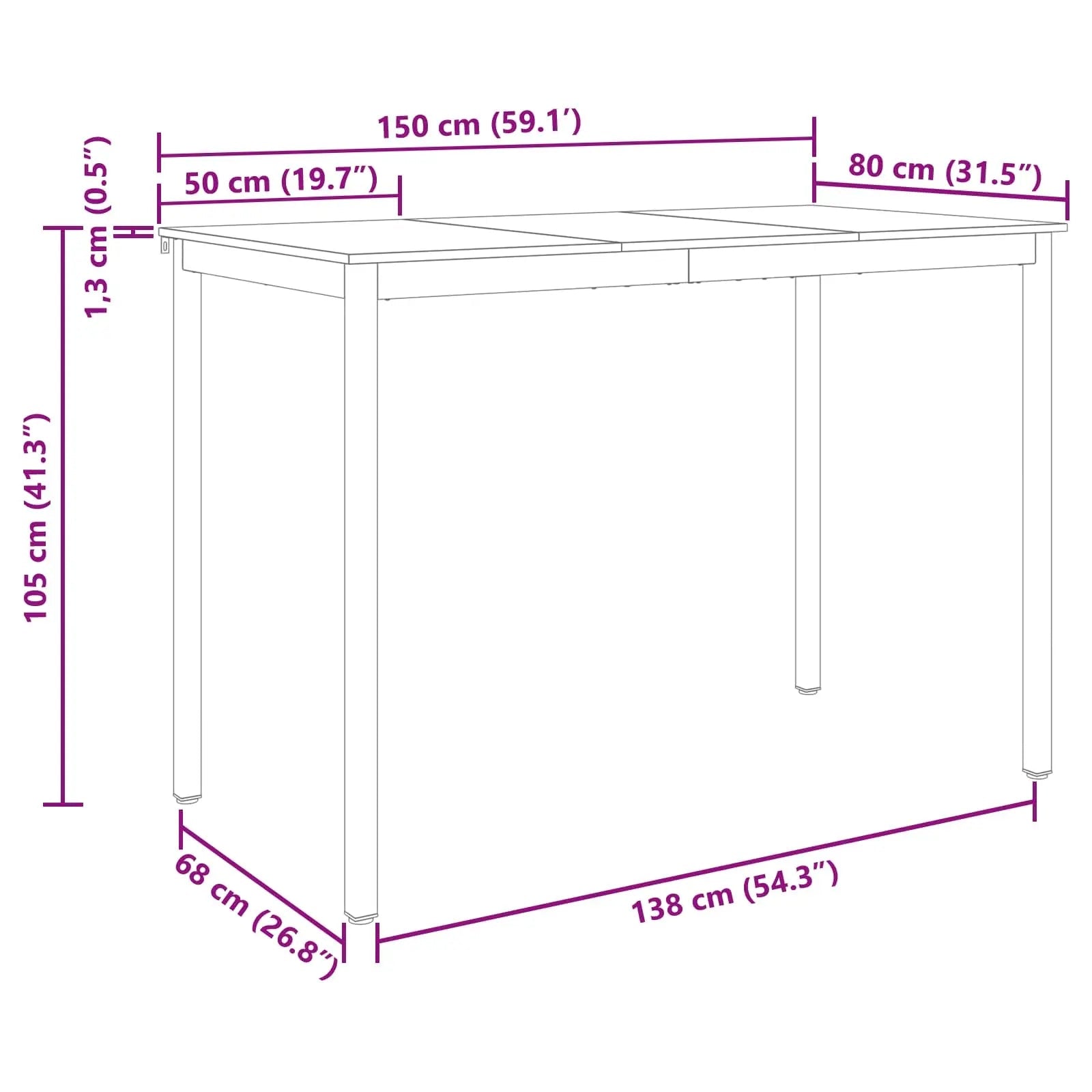 Table De Salle À Manger / Table De Repas Bois D'ingénierie - www.minichezmoi.com